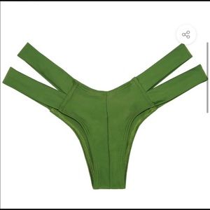 Monte Swim euro bikini bottom in Olive color